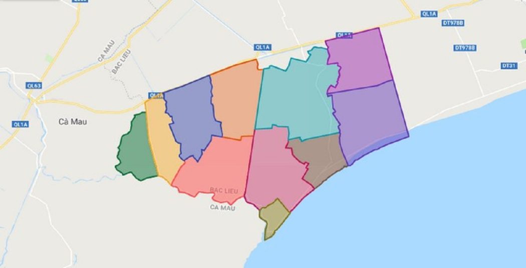 Bản Đồ Hành Chính Huyện Đông Hải Bản Đồ Hành Chính Huyện Đông Hải