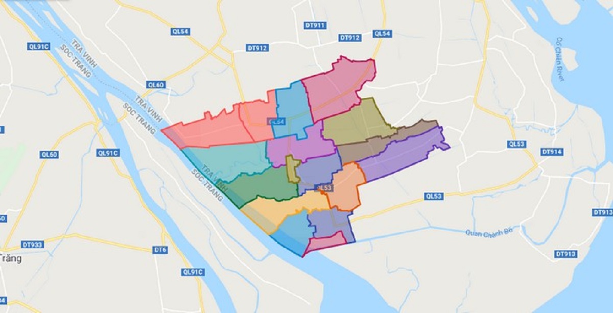 Bản Đồ Hành Chính Huyện Trà Cú Bản Đồ Hành Chính Huyện Trà Cú