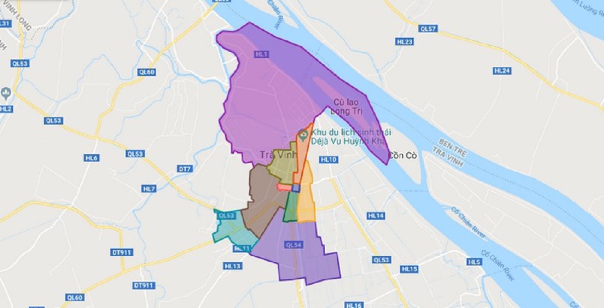 Bản Đồ Hành Chính Thành Phố Trà Vinh Bản Đồ Hành Chính Thành Phố Trà Vinh