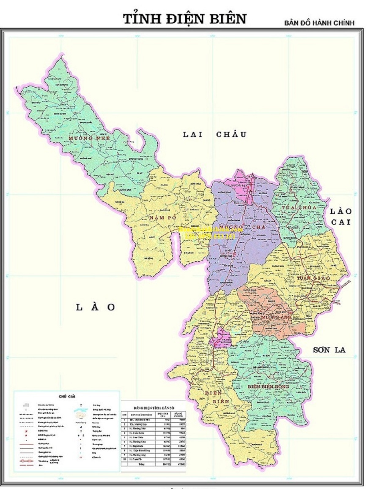 Bản Đồ Hành Chính Tỉnh Điện Biên Bản Đồ Hành Chính Tỉnh Điện Biên
