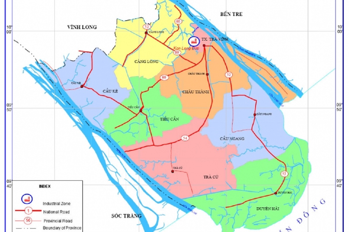 Bản Đồ Hành Chính Tỉnh Trà Vinh Bản Đồ Hành Chính Tỉnh Trà Vinh