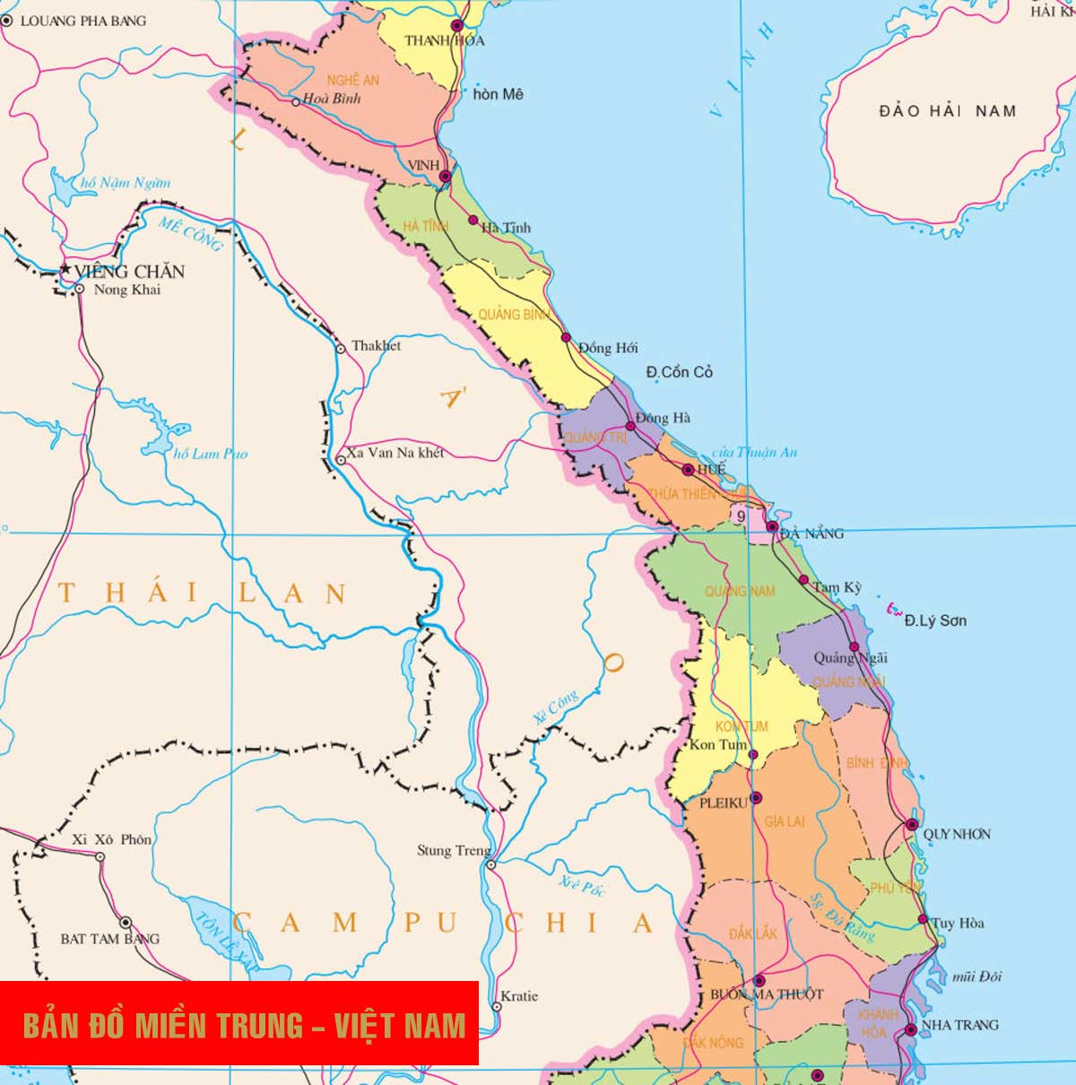 Bản đồ Miền Trung - Việt Nam Bản đồ Miền Trung - Việt Nam