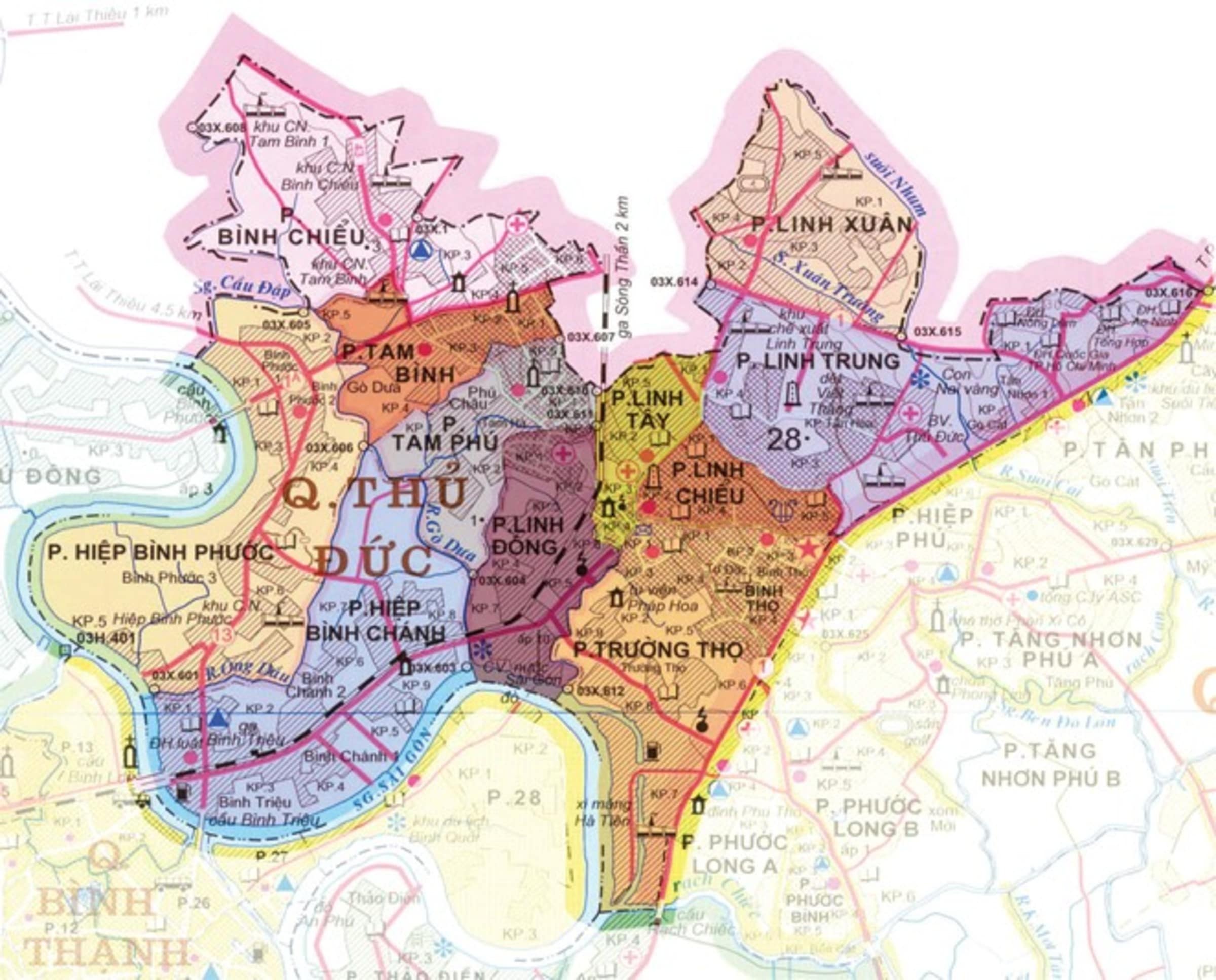 Bản đồ quy hoạch chung Quy hoạch Quận Thủ Đức Bản đồ quy hoạch chung Quy hoạch Quận Thủ Đức