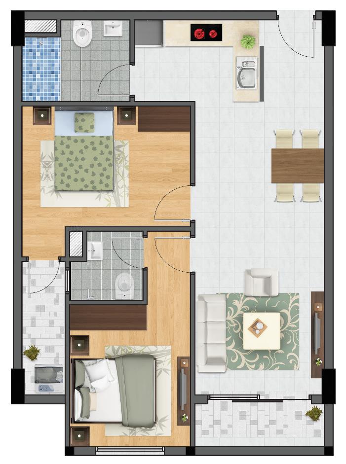 CAN 72 M2 - CĂN HỘ HIỆP THÀNH BUILDINGS LÊ VĂN KHƯƠNG