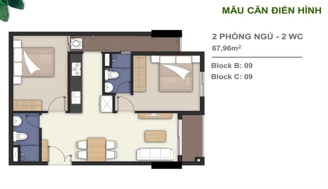 Moonlight Garden Can ho 2PN 2WC Moonlight Garden Thu Duc - Moonlight Garden