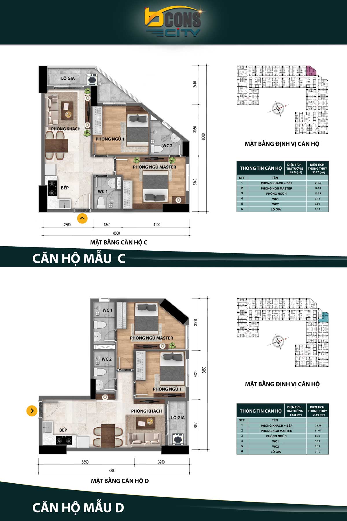 Can ho Mau C va D Green Topaz Bcons City Di An Binh Duong - BCONS CITY