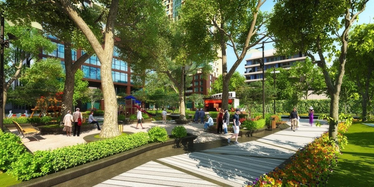 đường chạy bộ tại Bcons Garden