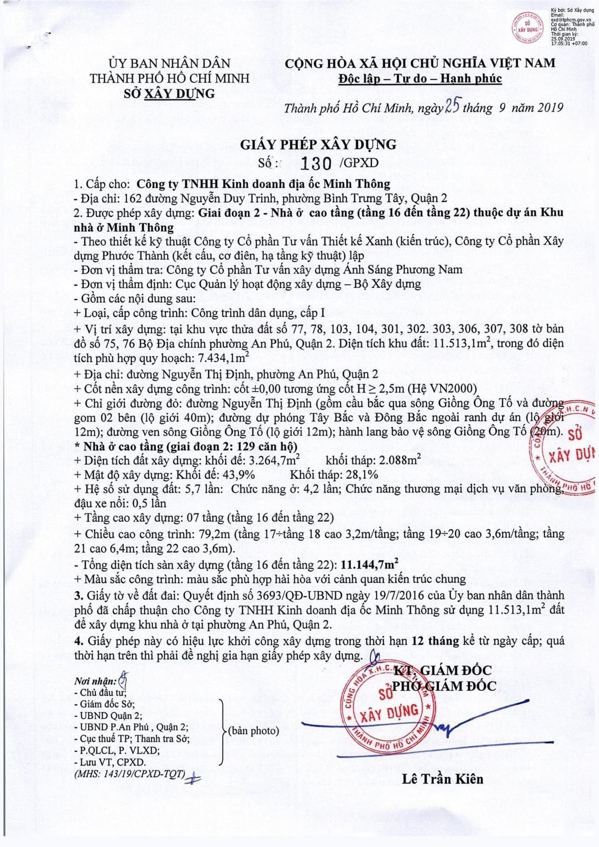 Giấy phép xây dựng Dlusso