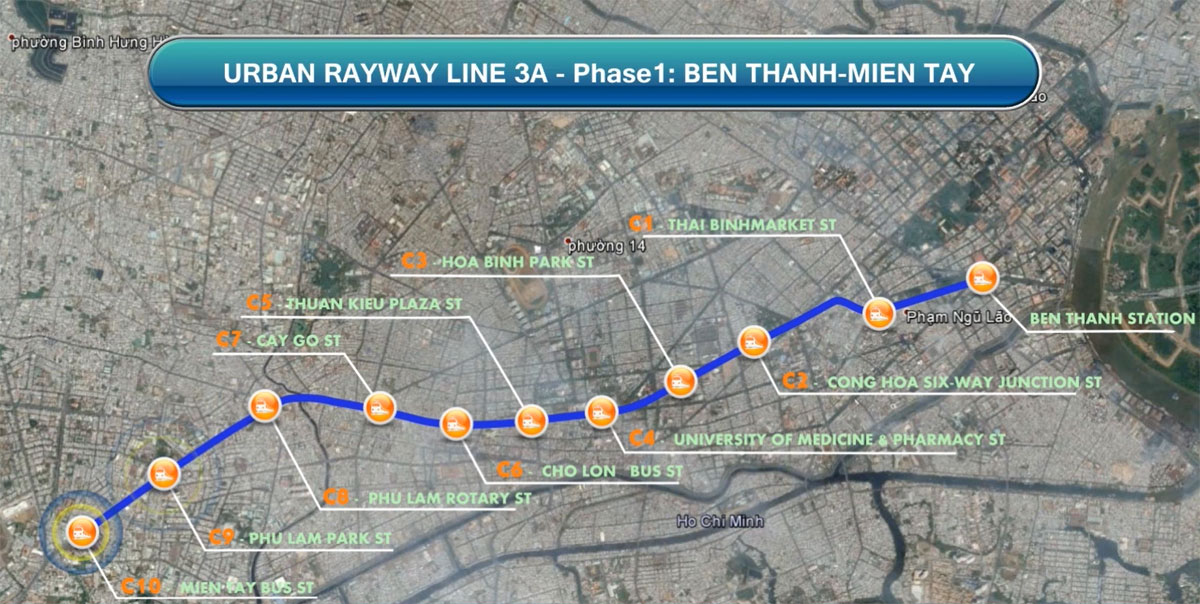 Hệ thống nhà ga của Tuyến Metro số 3A TP.HCM: Bến Thành – Tân Kiên Hệ thống nhà ga của Tuyến Metro số 3A TP.HCM: Bến Thành – Tân Kiên