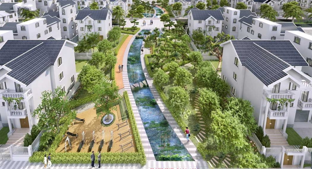 Kenh nhan tao va cong vien duong chay bo Vinh Heritage - VINH HERITAGE