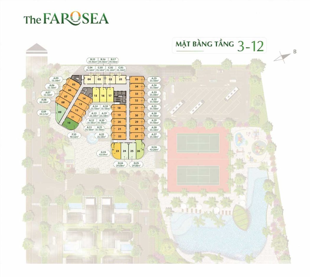 THE FAROSEA PHAN THIẾT mat bagn tang 3 12 du an can ho the farosea - THE FAROSEA PHAN THIẾT