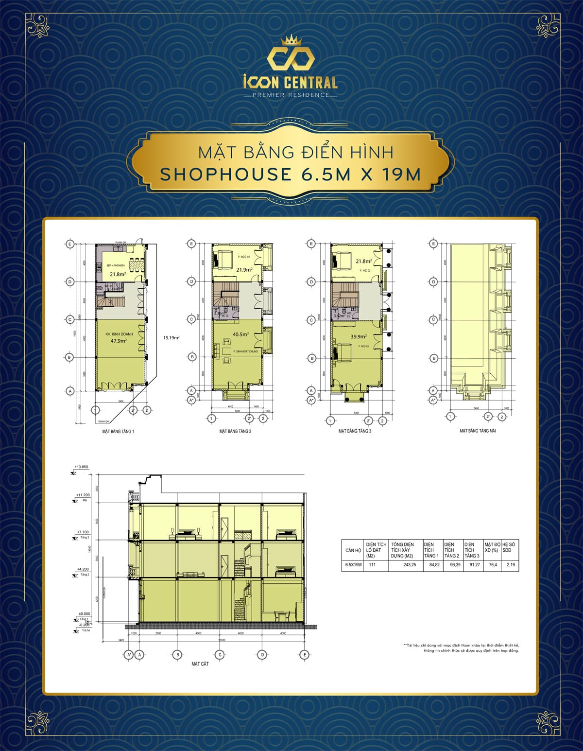 mat bang dien hinh shophouse di an 6 m 5 x 19m icon central - SHOPHOUSE DĨ AN BÌNH DƯƠNG