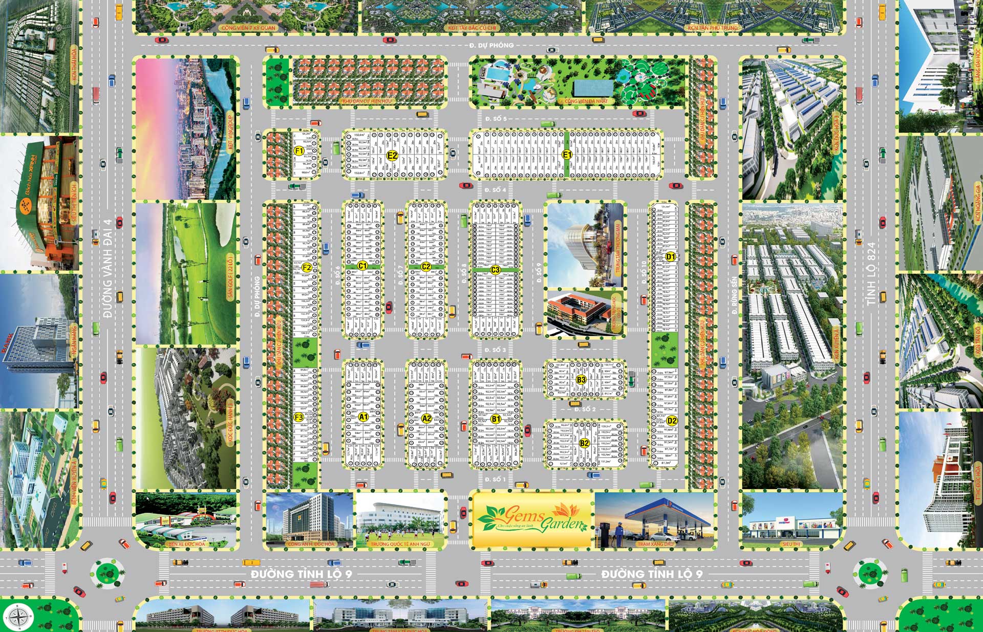 Gems Garden Mat bang phan lo Du an Gems Garden Duc Hoa Long An - Gems Garden