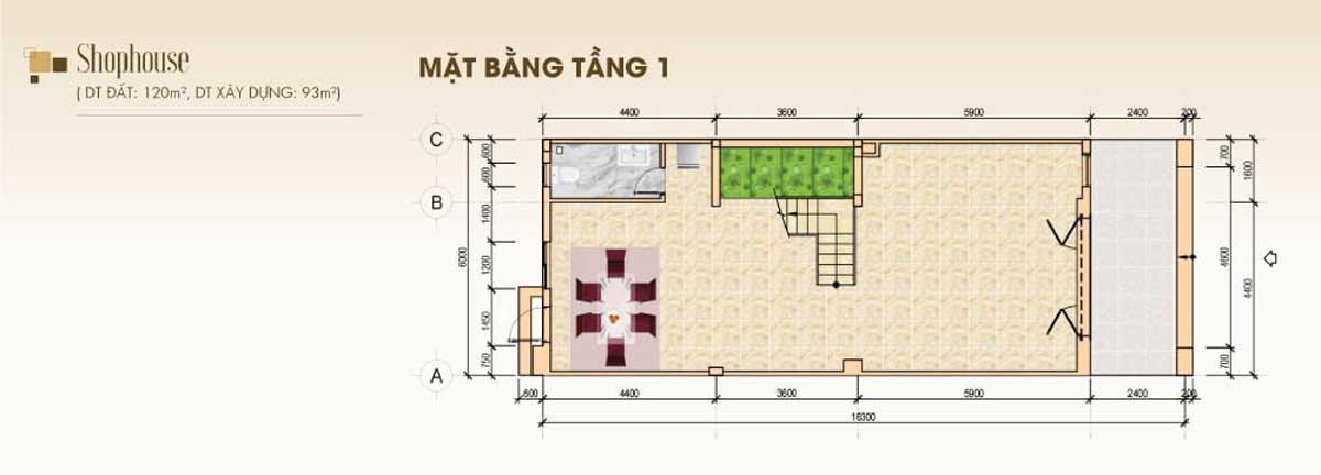 mat bang tang 1 shophouse stc long thanh - STC Long Thành