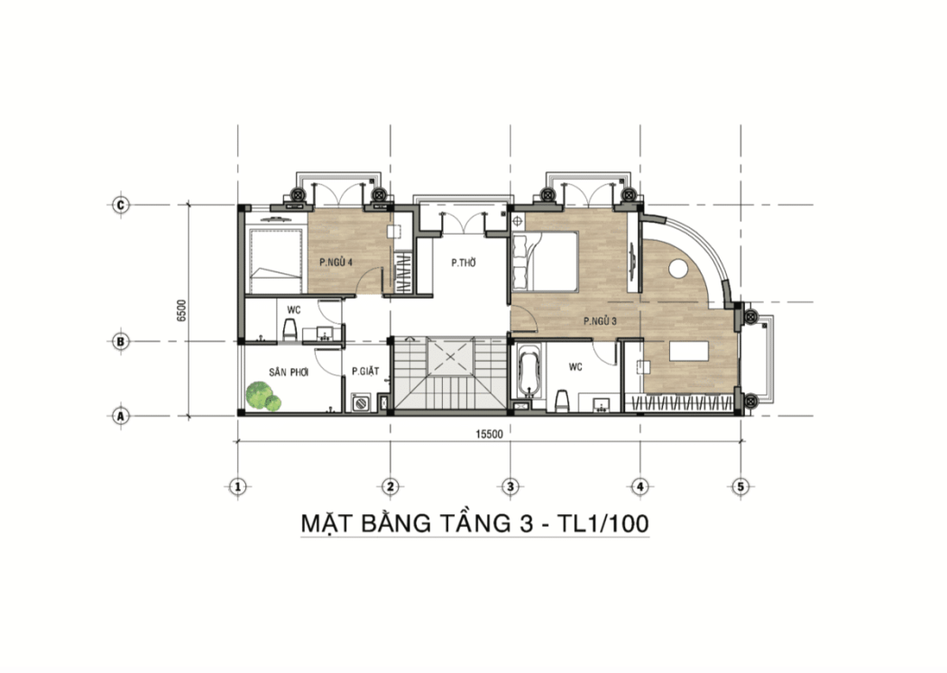 DỰ ÁN SHOPHOUSE VÀ BIỆT THỰ VALERICH mat bang tang 3 valerich goc - DỰ ÁN SHOPHOUSE VÀ BIỆT THỰ VALERICH