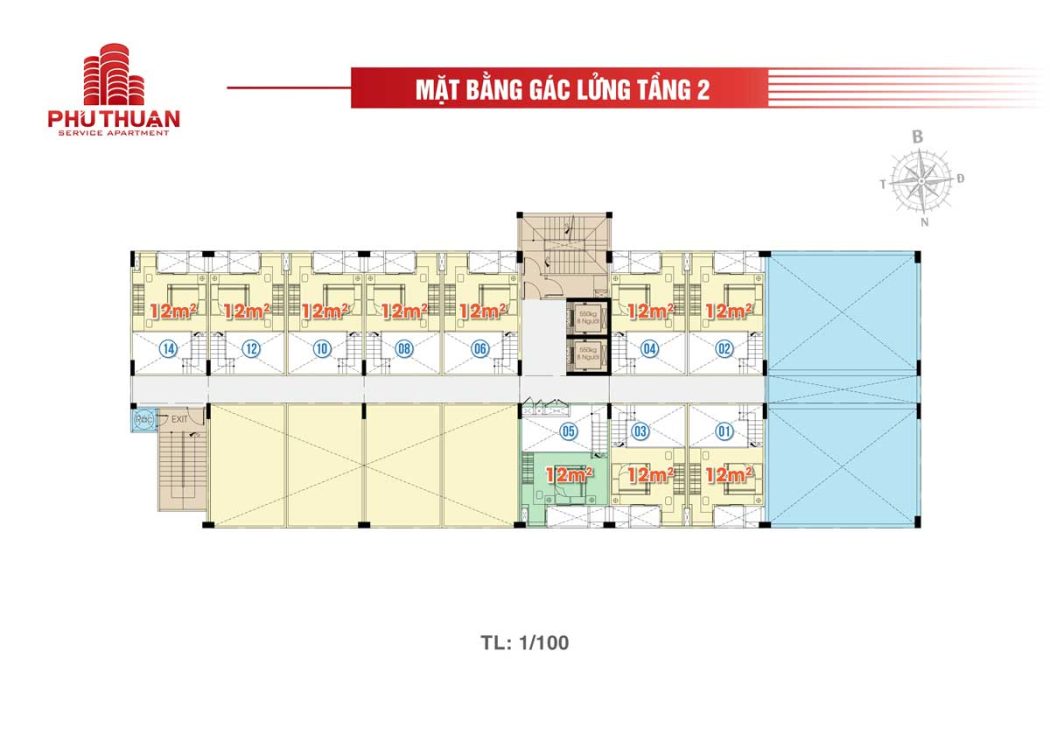 KHU NHÀ Ở DỊCH VỤ PHÚ THUẬN QUẬN 7 mat bang tang lung 2 khu nha o dich vu phu thuan quan 7 - KHU NHÀ Ở DỊCH VỤ PHÚ THUẬN QUẬN 7