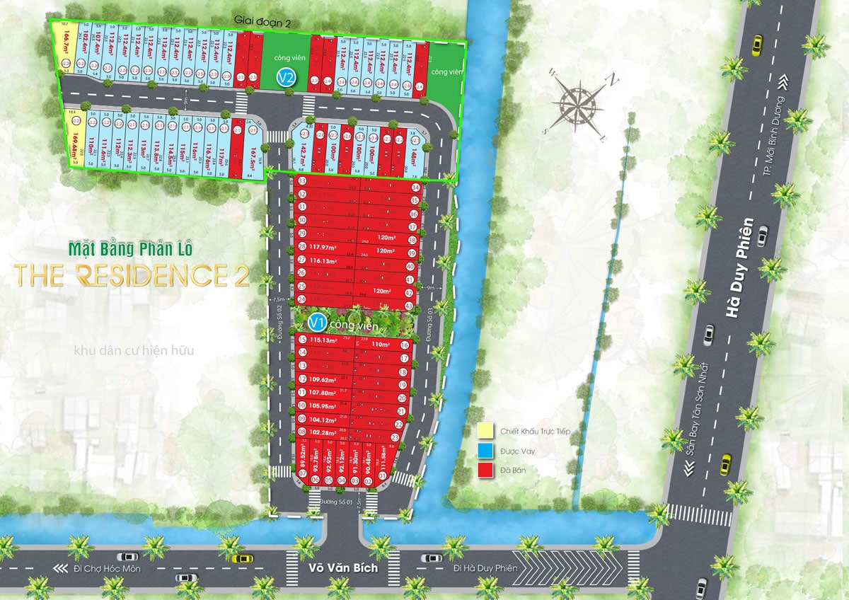 Mặt bằng phân lô dự án The Residence 2 - DỰ ÁN ĐẤT NỀN CỦ CHI MỞ BÁN TRONG NĂM 2022