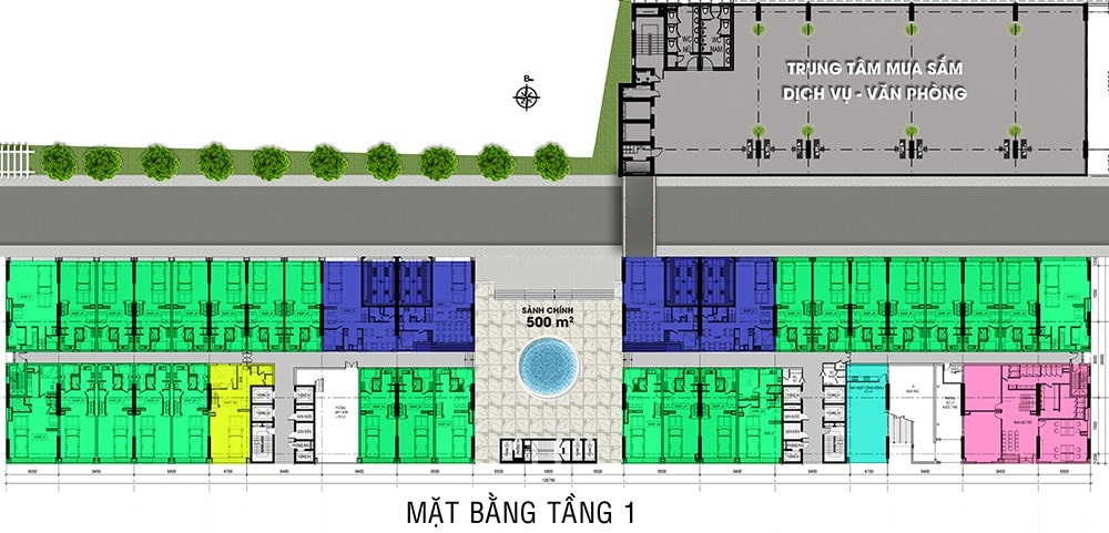 Mặt bằng tầng 1 Roxana Plaza - CĂN HỘ ROXANA PLAZA BÌNH DƯƠNG
