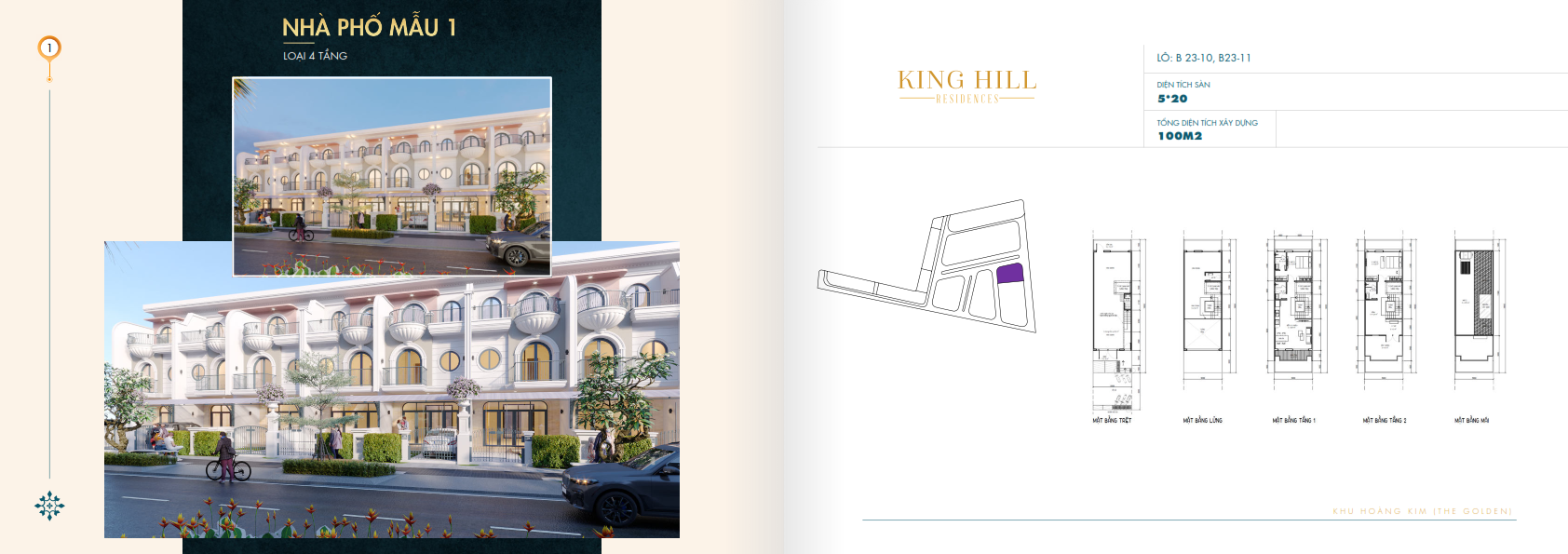 King Hill Residences Nha pho mau 1 loai 4 tang Du an King Hill Residences - King Hill Residences