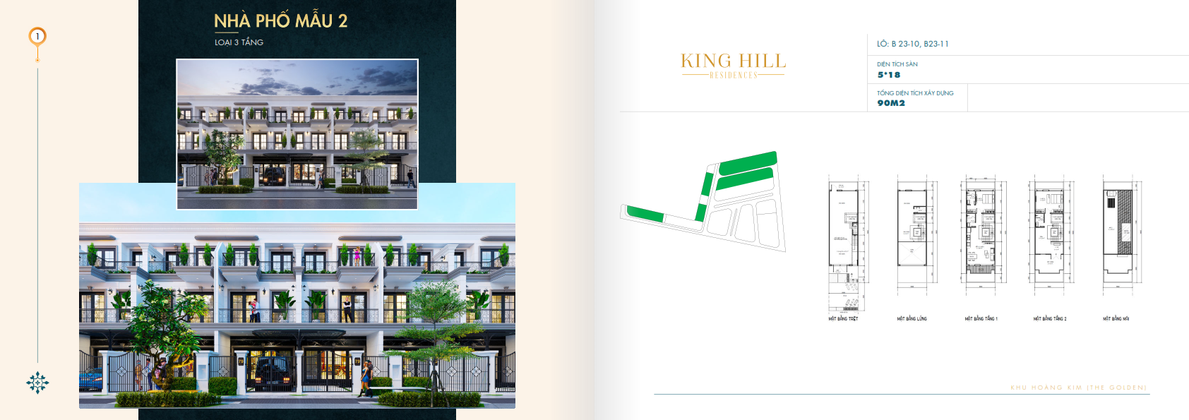 King Hill Residences Nha pho mau 2 loai 3 tang Du an King Hill Residences - King Hill Residences
