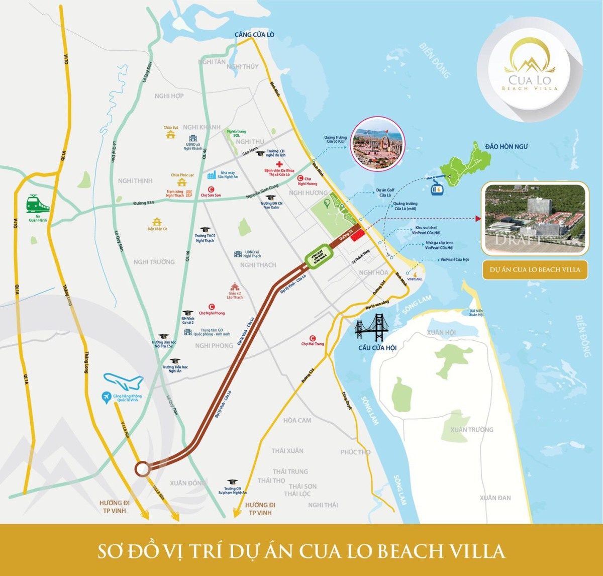 sơ đồ vị trí dự án Cửa Lò Beach Villas - DỰ ÁN BIỆT THỰ CỬA LÒ BEACH VILLA NGHỆ AN