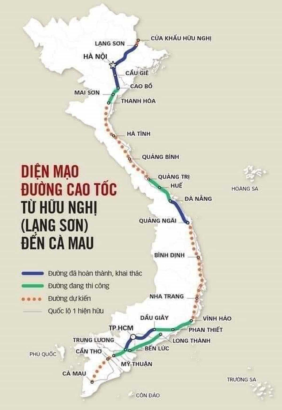 Diện mạo mới nhất của Đường Cao tốc Bắc – Nam Diện mạo mới nhất của Đường Cao tốc Bắc – Nam