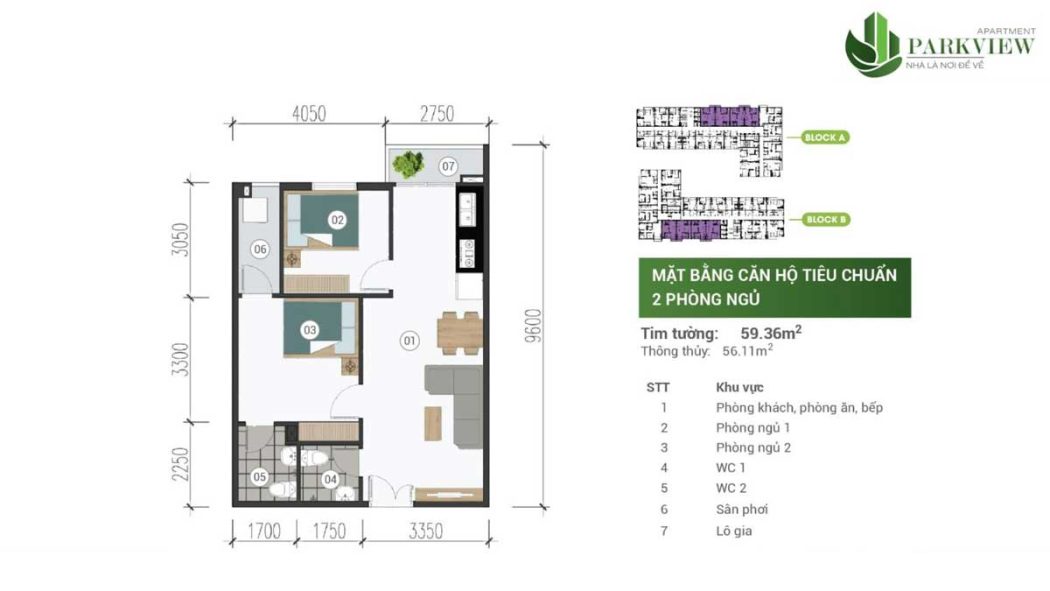 thiet ke can ho 2 pn can ho parkview apartment binh duong - PARKVIEW IRIS TOWER