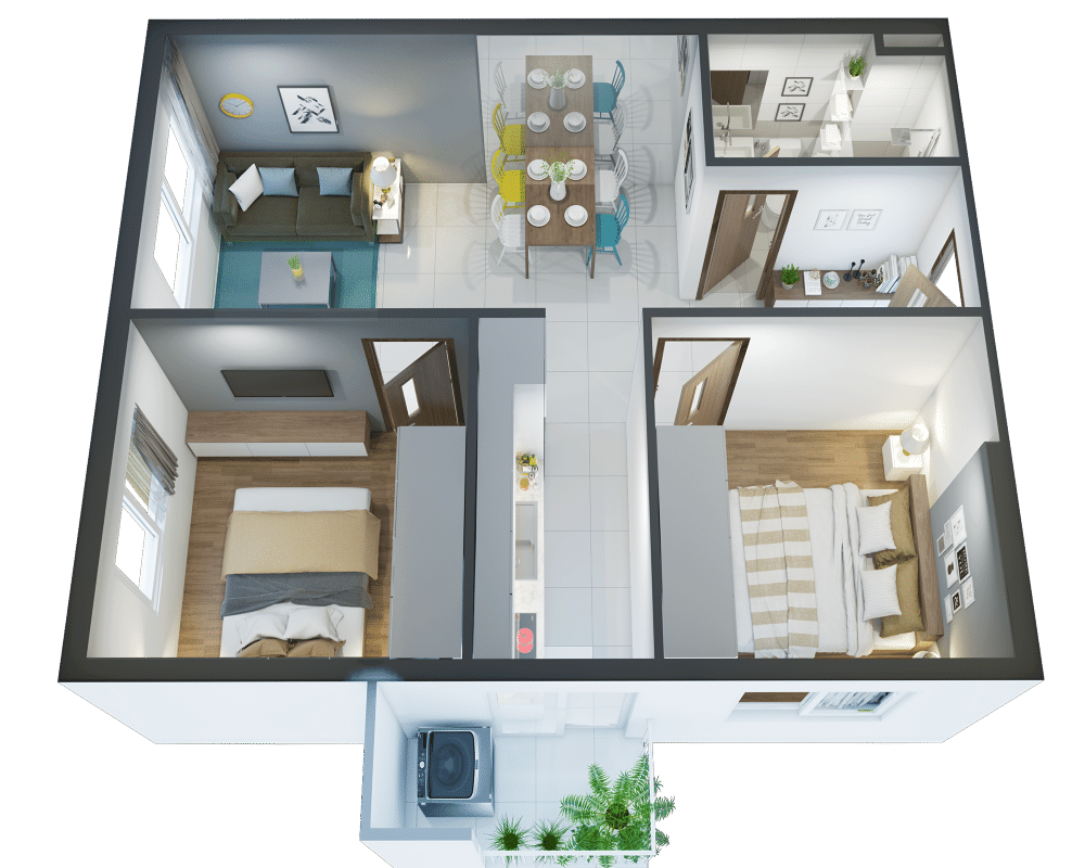 thiet-ke-can-ho-56m2-hado-riverside-1 thiet ke can ho 56m2 hado riverside - DỰ ÁN CĂN HỘ HÀ ĐÔ RIVERSIDE QUẬN 12