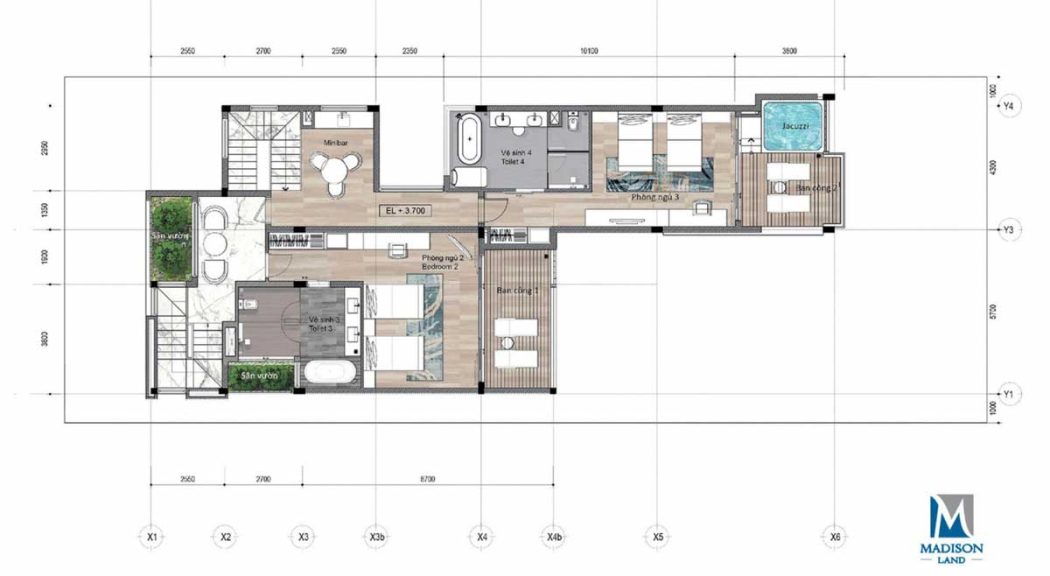 ANGSANA RESIDENCES HỒ TRÀM Thiet ke tang 1 Biet thu beachfront Angsana Ho tram - ANGSANA RESIDENCES HỒ TRÀM