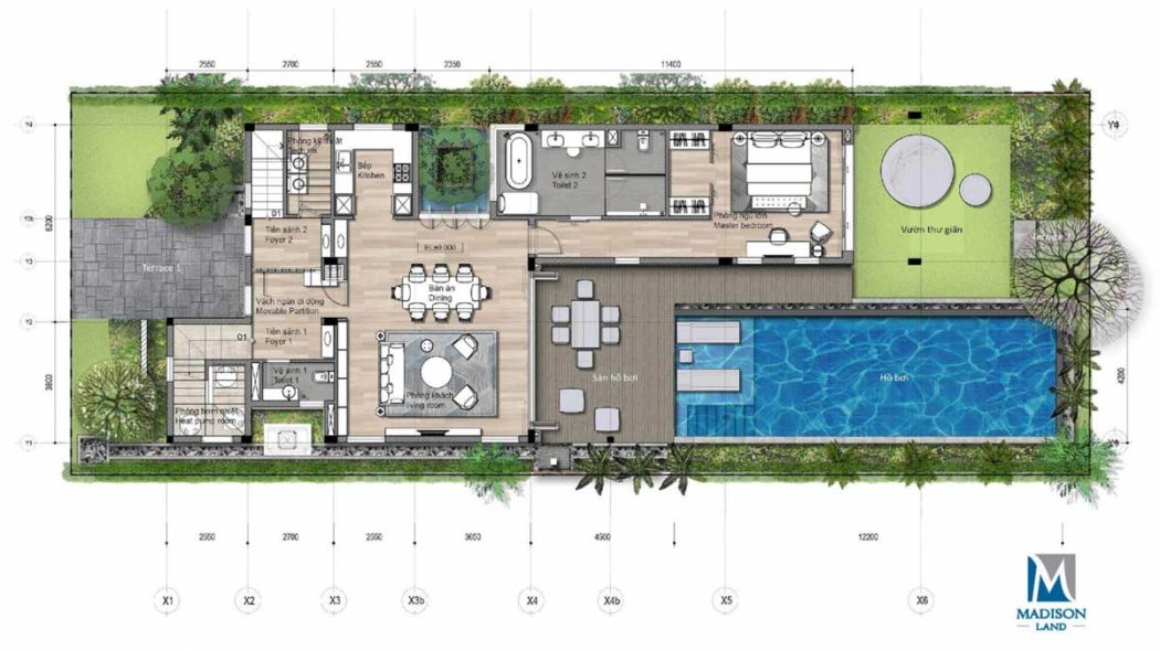 ANGSANA RESIDENCES HỒ TRÀM Thiet ke tang tret Biet thu beachfront Angsana Ho tram - ANGSANA RESIDENCES HỒ TRÀM