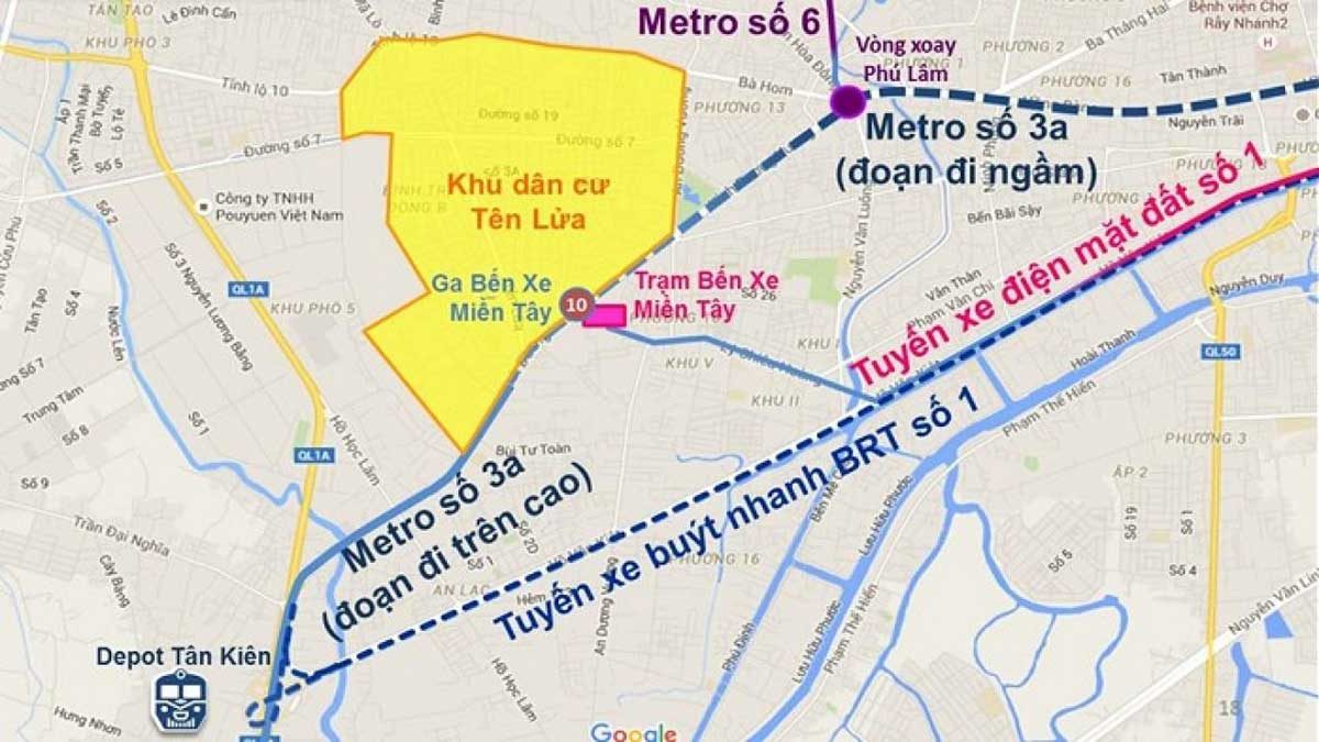 Tuyến Metro số 3A (Bến Thành - Tân Kiên) Tuyến Metro số 3A (Bến Thành - Tân Kiên)