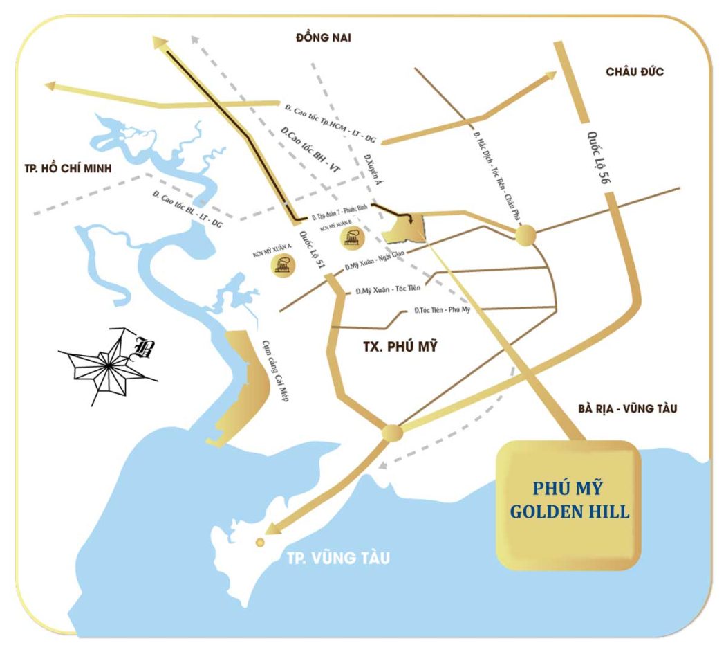 PHÚ MỸ GOLDEN HILL BÀ RỊA VŨNG TÀU VỊ TRÍ DỰ ÁN PHÚ MỸ GOLDEN HILL BÀ RỊA VŨNG TÀU - PHÚ MỸ GOLDEN HILL BÀ RỊA VŨNG TÀU