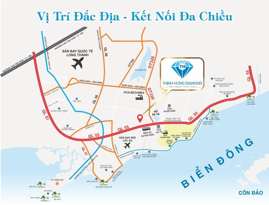vị trí dự an thịnh hưng bà tô - DỰ ÁN THỊNH HƯNG DIAMOND XUYÊN MỘC