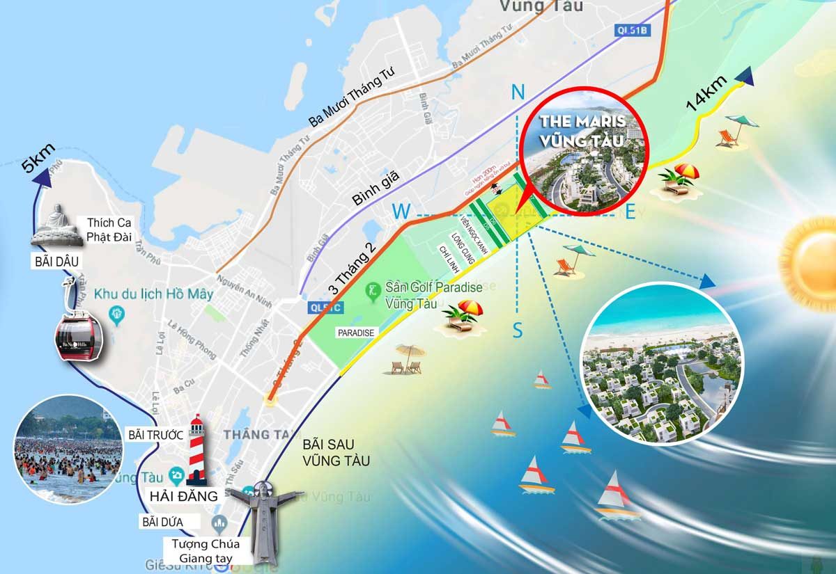 THE MARIS VŨNG TÀU Vị trí Dự án Biệt thự Căn hộ Condotel The Maris Vũng Tàu - THE MARIS VŨNG TÀU