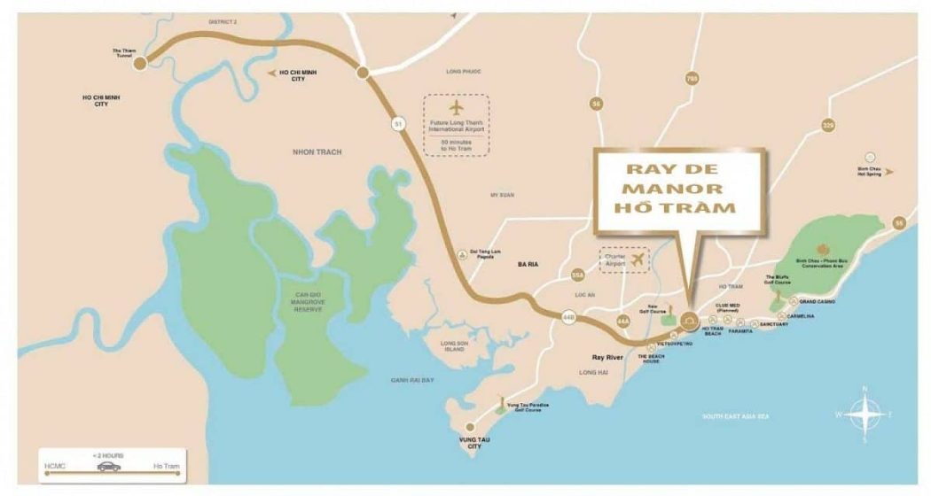 DỰ ÁN CĂN HỘ RAY DE MANOR HỒ TRÀM vị trí dự án Ray De Manor 2 - DỰ ÁN CĂN HỘ RAY DE MANOR HỒ TRÀM