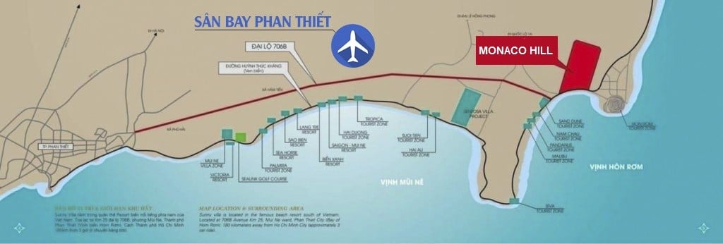 vị trí monaco hill villas - DỰ ÁN ĐẤT NỀN MONACO HILL MŨI NÉ PHAN THIẾT