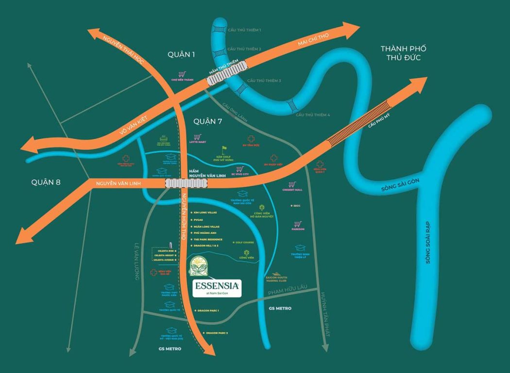 Essensia Sky Nhà Bè Vi tri Du an Can ho Essensia Sky Nha Be - Essensia Sky Nhà Bè