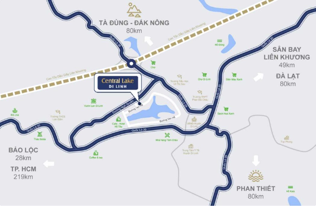 Central Lake Di Linh Vi tri Du an Central Lake Di Linh - Central Lake Di Linh