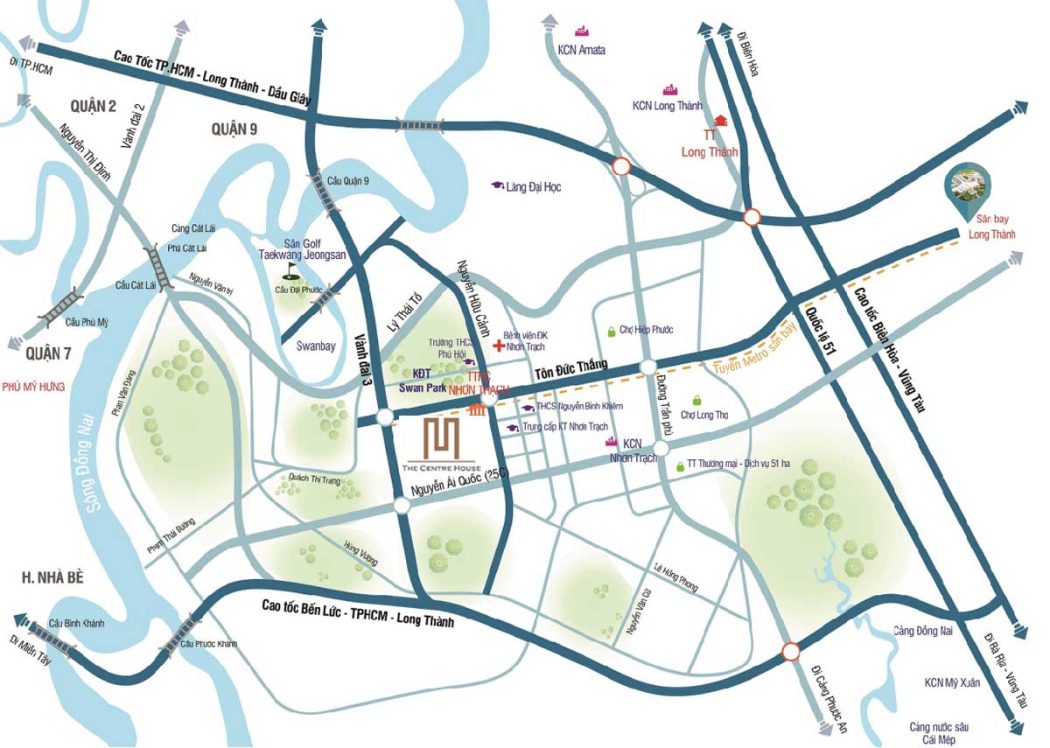 THE CENTRE HOUSE NHƠN TRẠCH Vi tri Du an The Centre House Nhon Trach Dong Nai - THE CENTRE HOUSE NHƠN TRẠCH