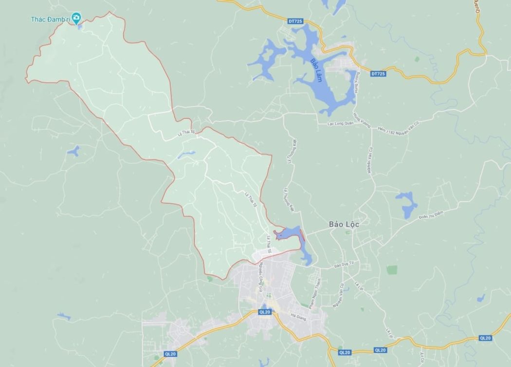 vi tri xa dam bri thuoc thanh pho bao loc - MUA BÁN ĐẤT NỀN DAM BRI BẢO LỘC