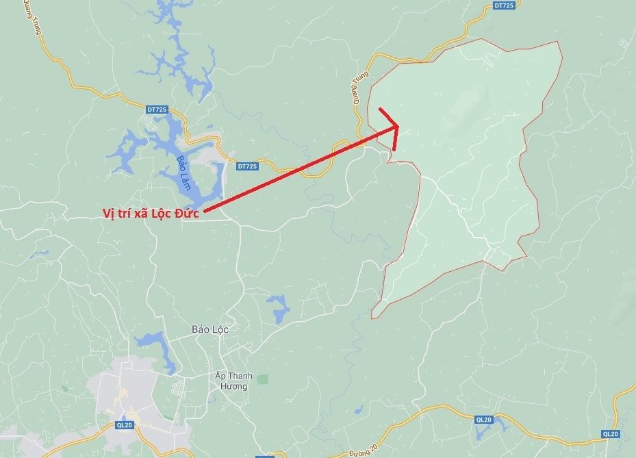 vi tri xa loc duc - MUA BÁN ĐẤT NỀN LỘC ĐỨC BẢO LỘC